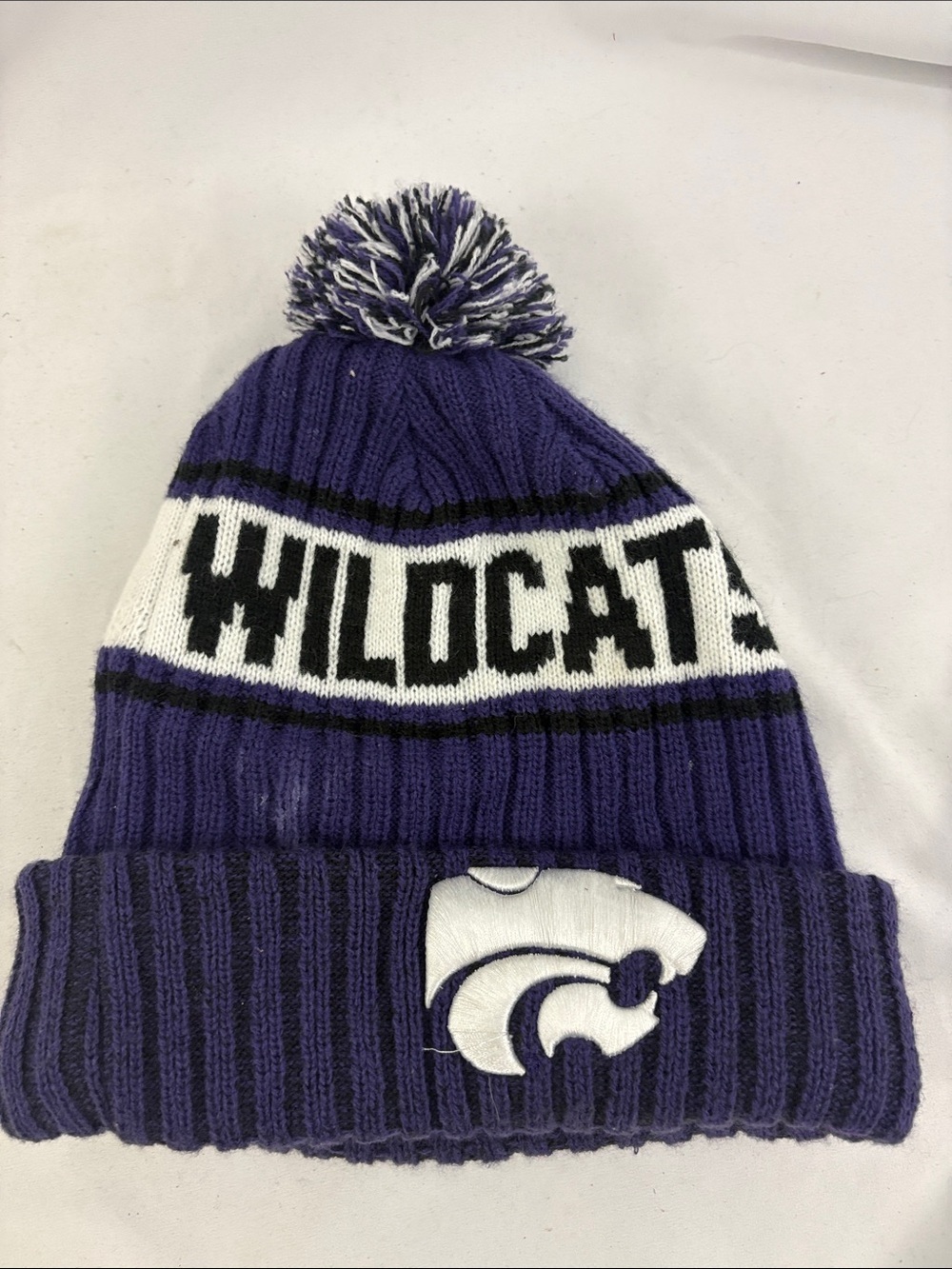 Kansas State Wildcats Pom Beanie Hat One Size Fits All KSU New Era - Picture 1 of 5